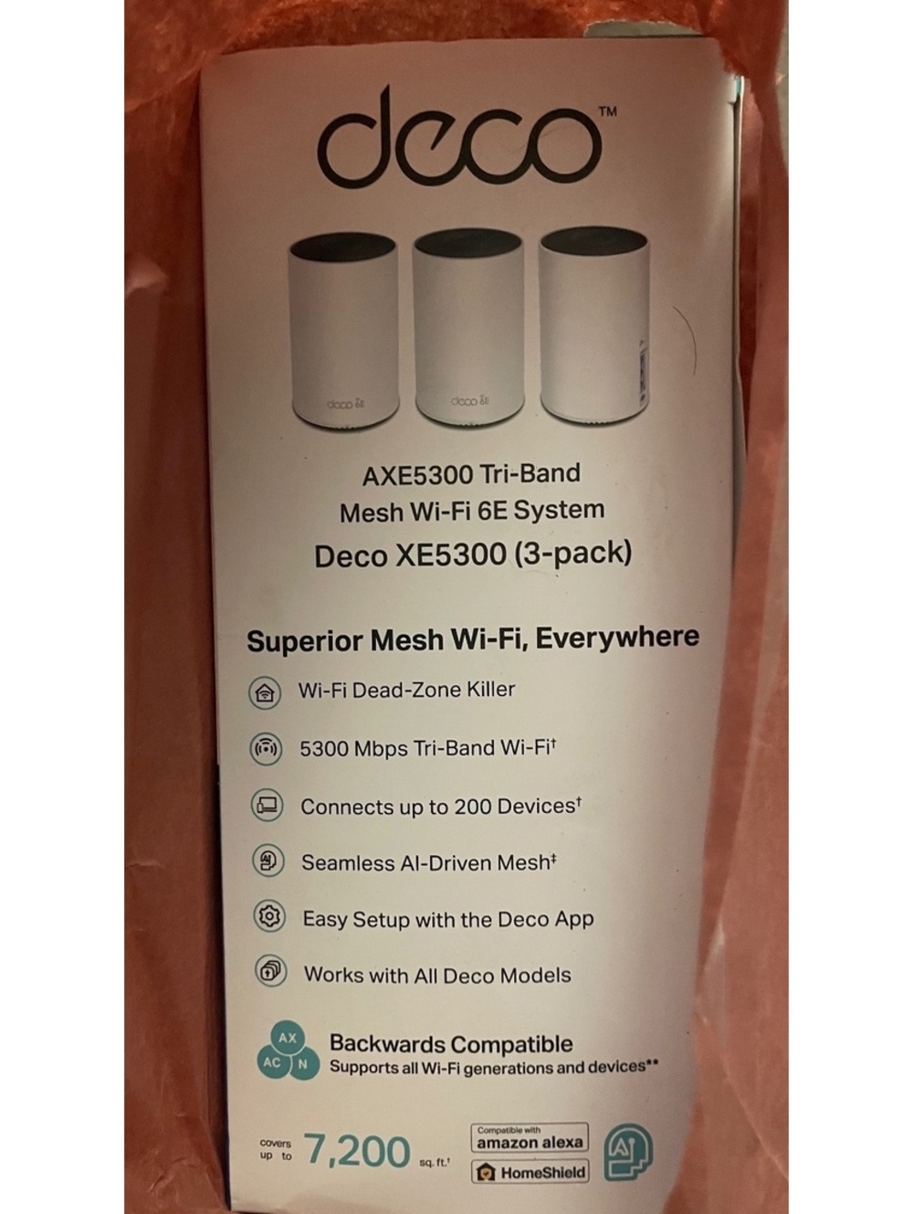 Deco XE5300 Tri-Band Mesh Wi-Fi 6E System (3-pack)